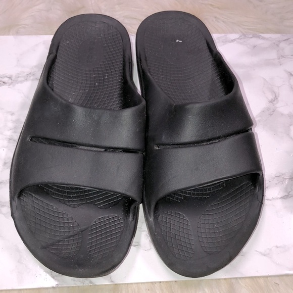 Oofos men’s black slide on sandals size EU 47/M14-W16 - Picture 6 of 8